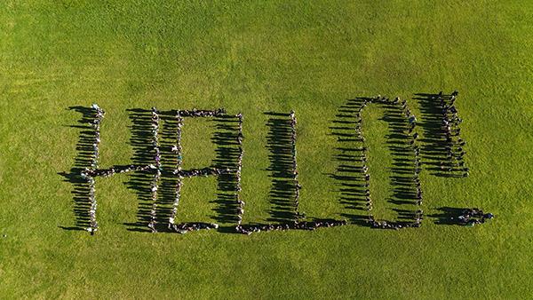 Rawlings Elementary celebrates the beginning of Start with Hello week with a Drone flyover.